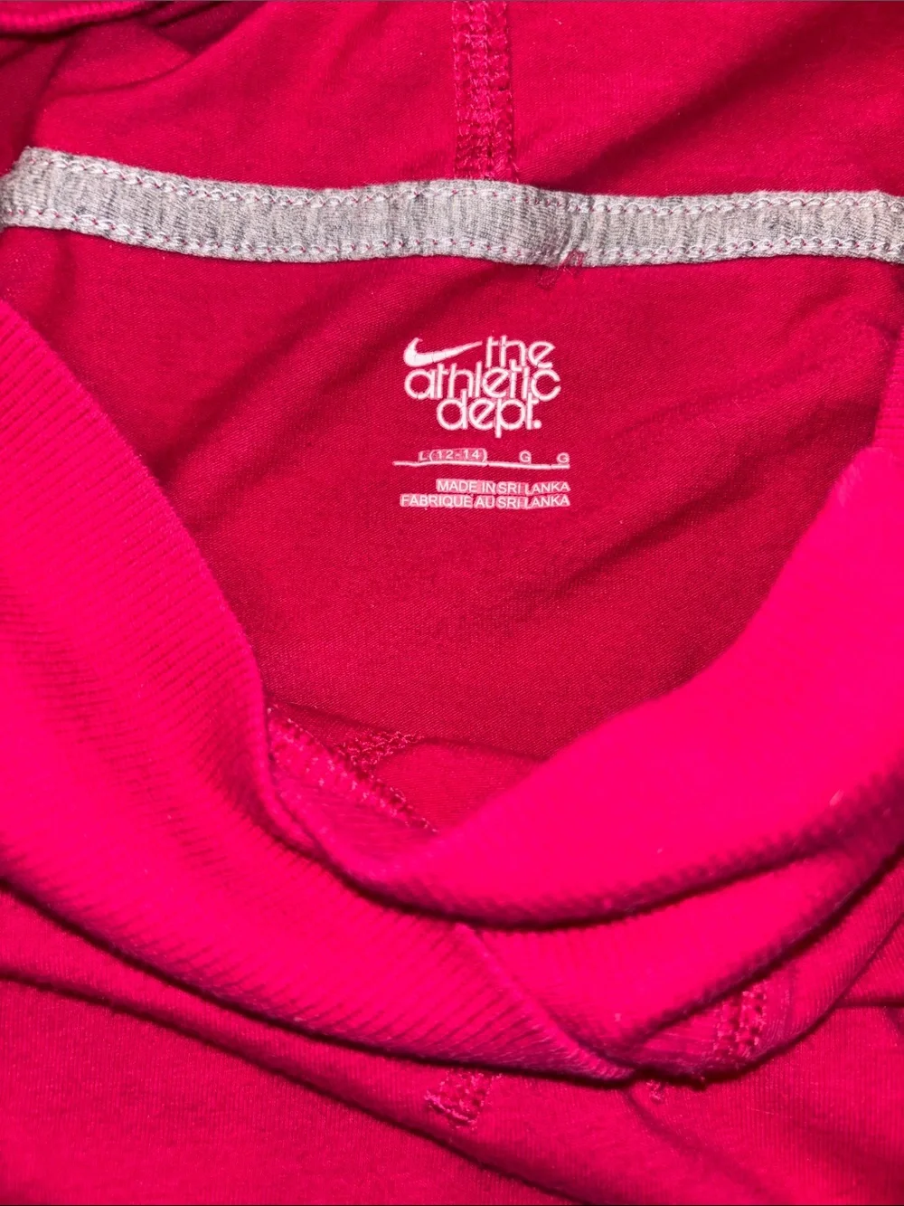 Nike Hooded Long Sleeve Pink T-shirt Swoosh Logo Tee Large L